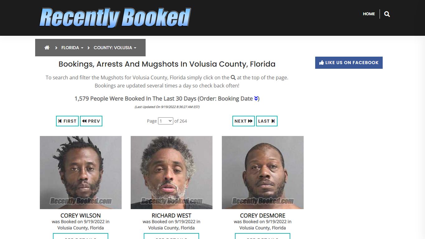 Recent bookings, Arrests, Mugshots in Volusia County, Florida